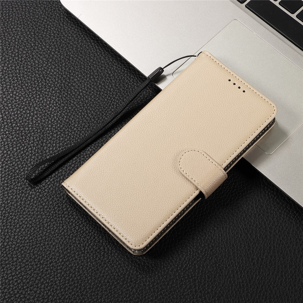 For iPhone 17 Pro Max Case RFID Blocking 3 Card Slots PU Leather Phone Cover with Wrist Strap - Creamy White