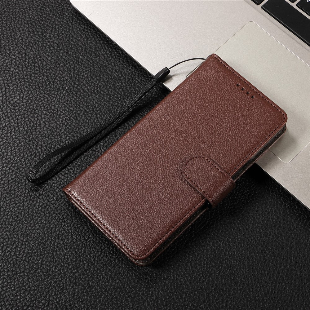 For iPhone 17 Pro Max Case RFID Blocking 3 Card Slots PU Leather Phone Cover with Wrist Strap - Brown
