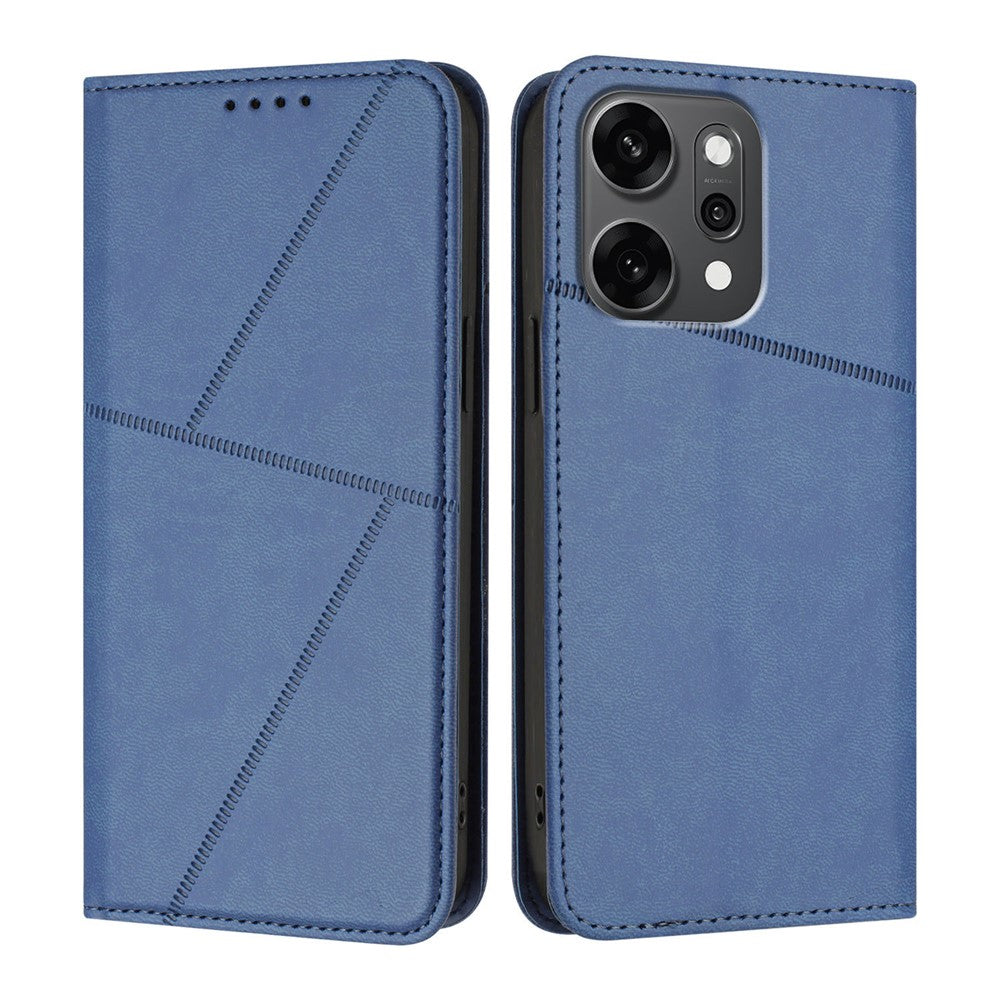 For Oppo Reno14 Pro 5G (China) / Oppo Reno14 Pro 5G (Global) Wallet Case Magnetic Closure Leather Flip Phone Cover with Stand - Royal Blue