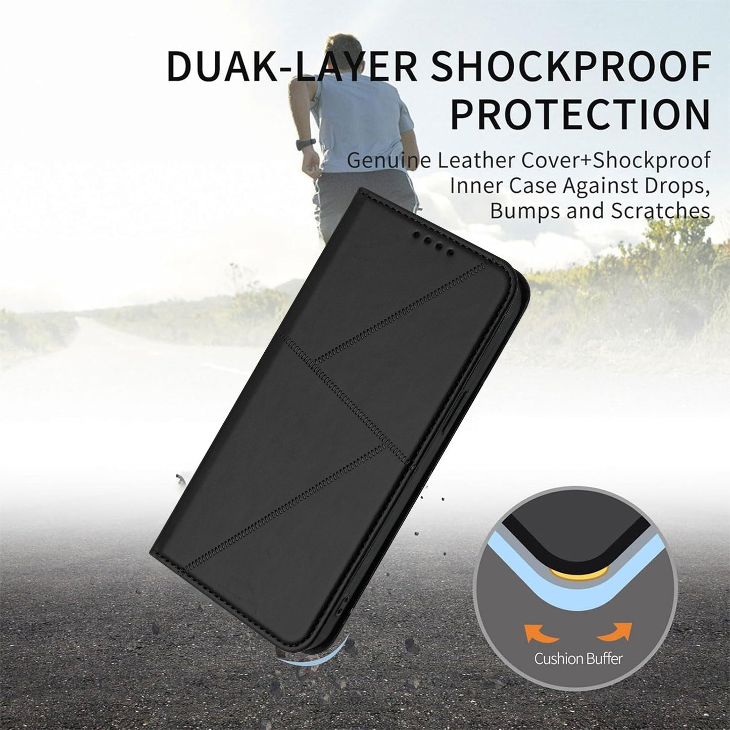 For Oppo Reno14 5G (China) / Oppo Reno14 5G (Global) Wallet Case Magnetic Closure Leather Flip Phone Cover with Stand - Black