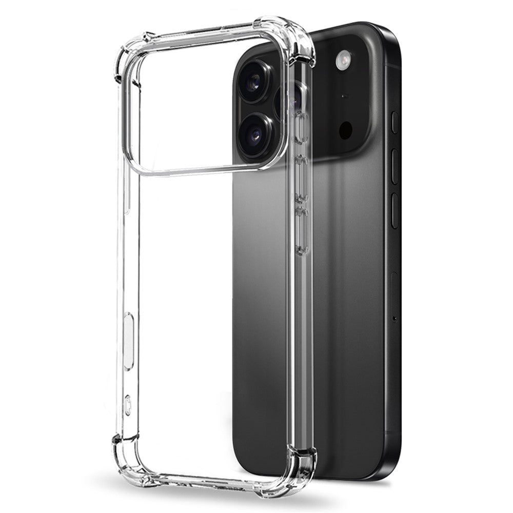 NORTHJO For iPhone 17 Pro Max Case Shockproof TPU Clear Phone Cover with Tempered Glass and Camera Lens Film