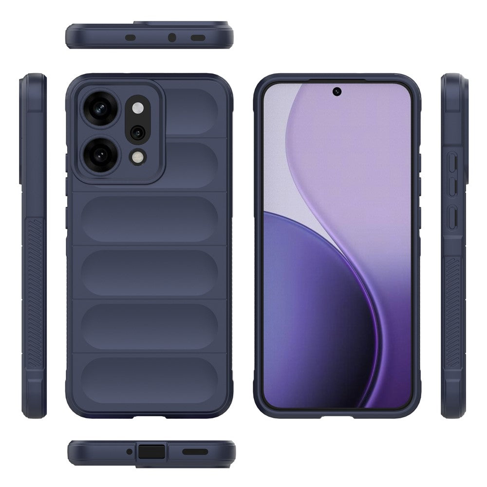For Oppo Reno14 Pro 5G (Global) Case Anti-Drop Soft TPU Rugged Phone Back Cover - Dark Blue