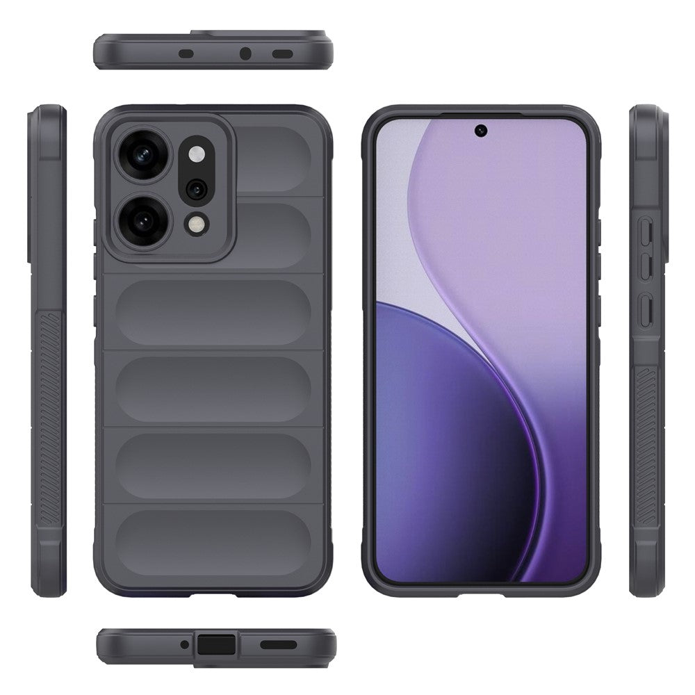 For Oppo Reno14 Pro 5G (Global) Case Anti-Drop Soft TPU Rugged Phone Back Cover - Dark Grey