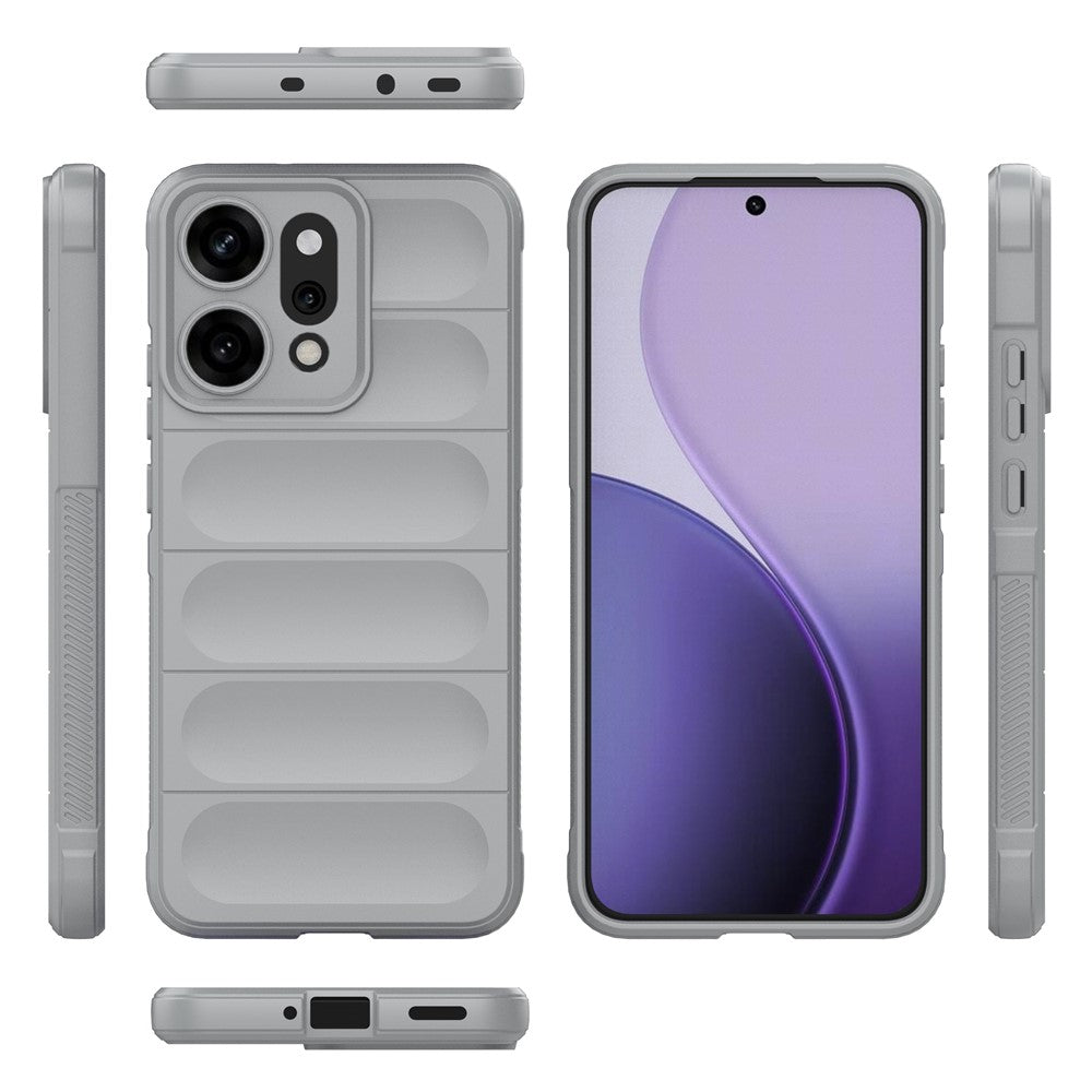 For Oppo Reno14 Pro 5G (Global) Case Anti-Drop Soft TPU Rugged Phone Back Cover - Light Grey