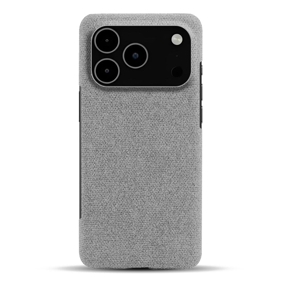 For iPhone 17 Pro Max Phone Case Cloth Texture Anti-Scratch Protective PC Back Cover - Light Grey