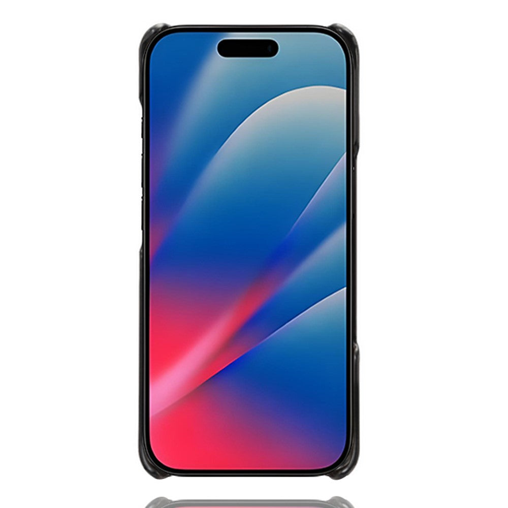 For iPhone 17 Pro Max Case Dual Card Slots PU Leather + Hard PC Phone Cover - Black