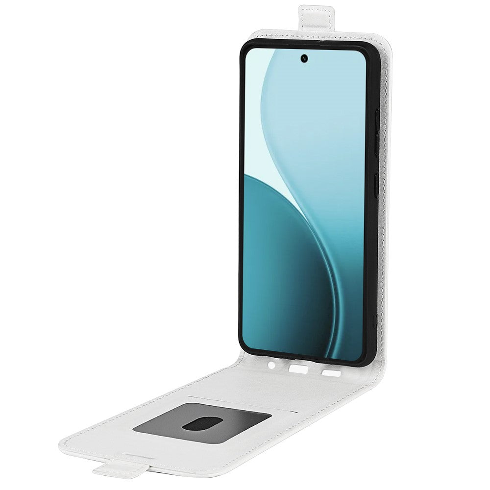 For Oppo Reno14 Pro 5G (Global) Case with Card Slots Vertical Flip Leather Phone Cover - Brown - White