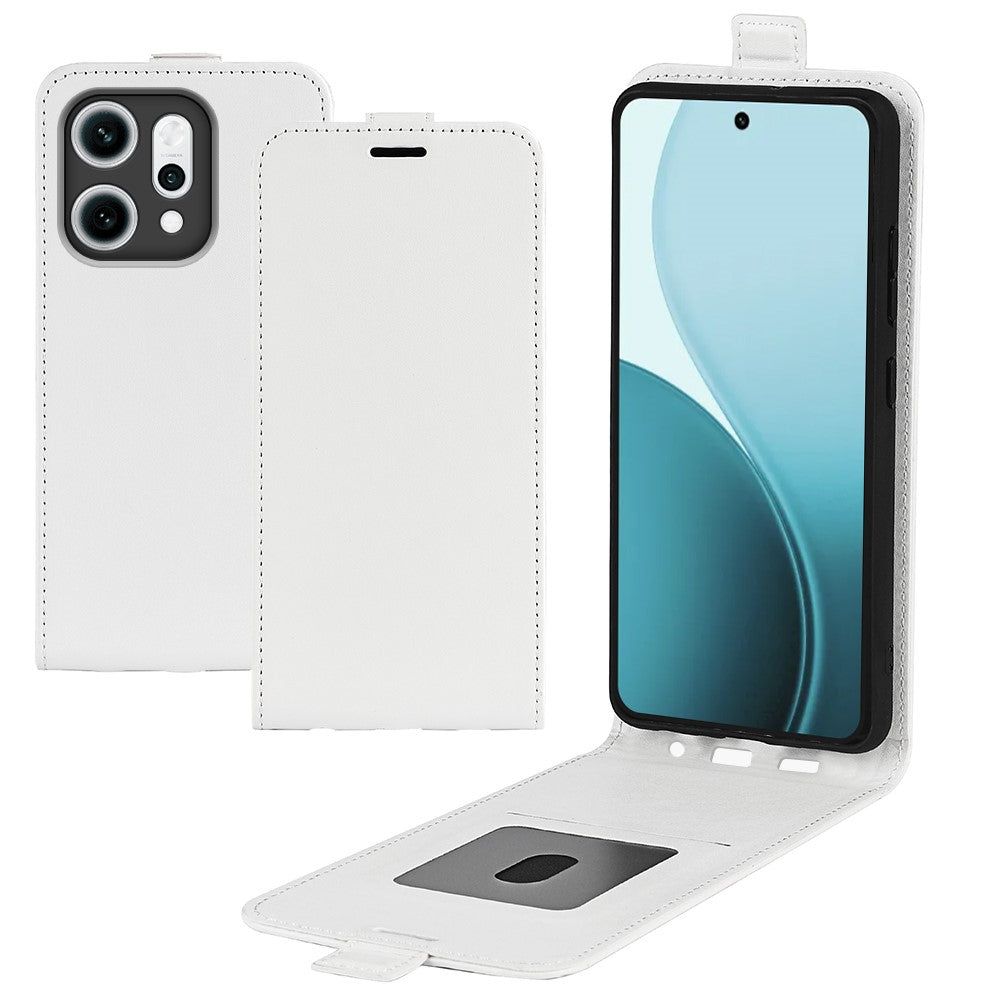 For Oppo Reno14 Pro 5G (Global) Case with Card Slots Vertical Flip Leather Phone Cover - Brown - White