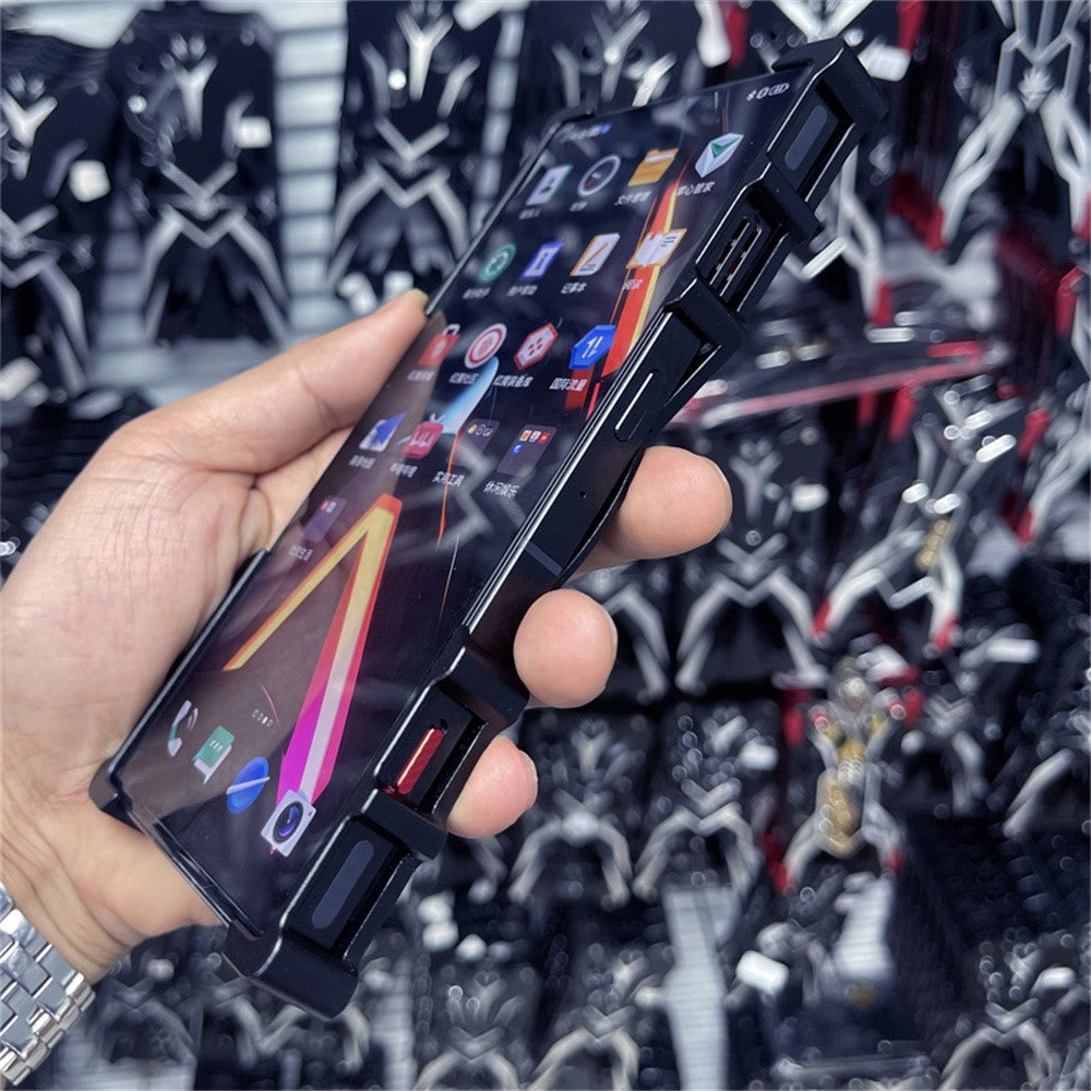For Oppo Reno14 Pro 5G (Global) Bumper Case Kickstand Aluminum Alloy Magnetic Phone Cover with Wrist Strap - Black