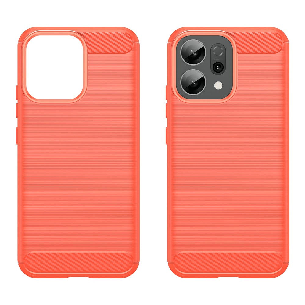 For Oppo Reno14 5G (Global) / Reno14 F 5G Case Protective Phone Cover Carbon Fiber Texture Brushed - Red