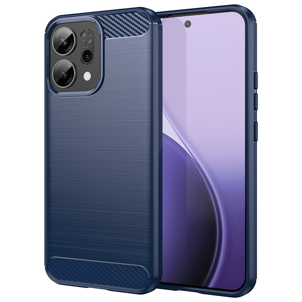 For Oppo Reno14 5G (Global) / Reno14 F 5G Case Protective Phone Cover Carbon Fiber Texture Brushed - Blue