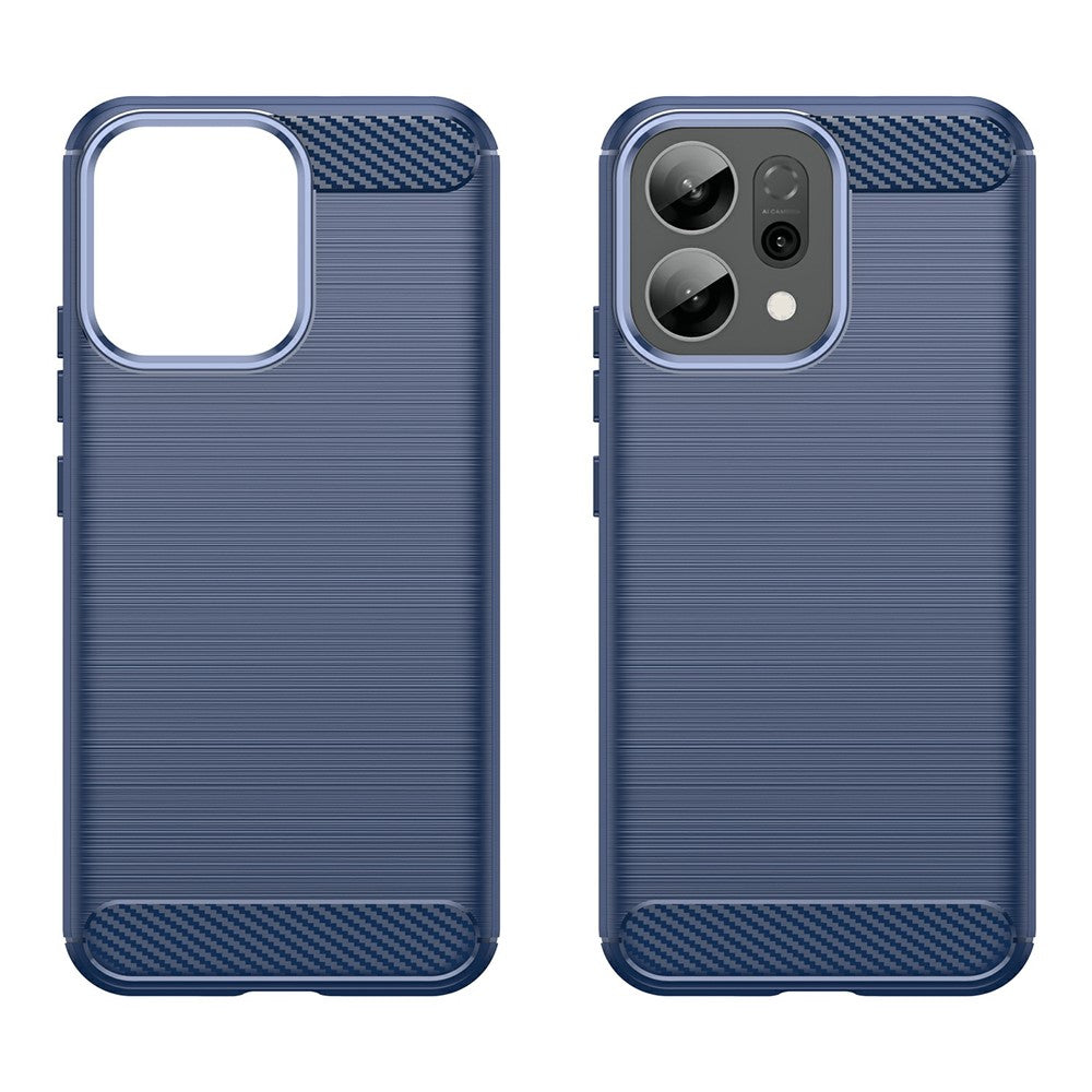 For Oppo Reno14 5G (Global) / Reno14 F 5G Case Protective Phone Cover Carbon Fiber Texture Brushed - Blue