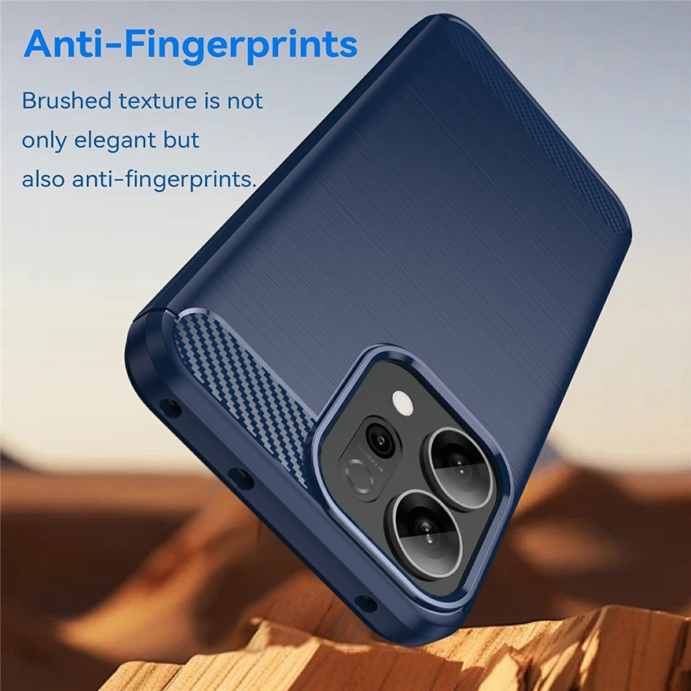 For Oppo Reno14 5G (Global) / Reno14 F 5G Case Protective Phone Cover Carbon Fiber Texture Brushed - Blue