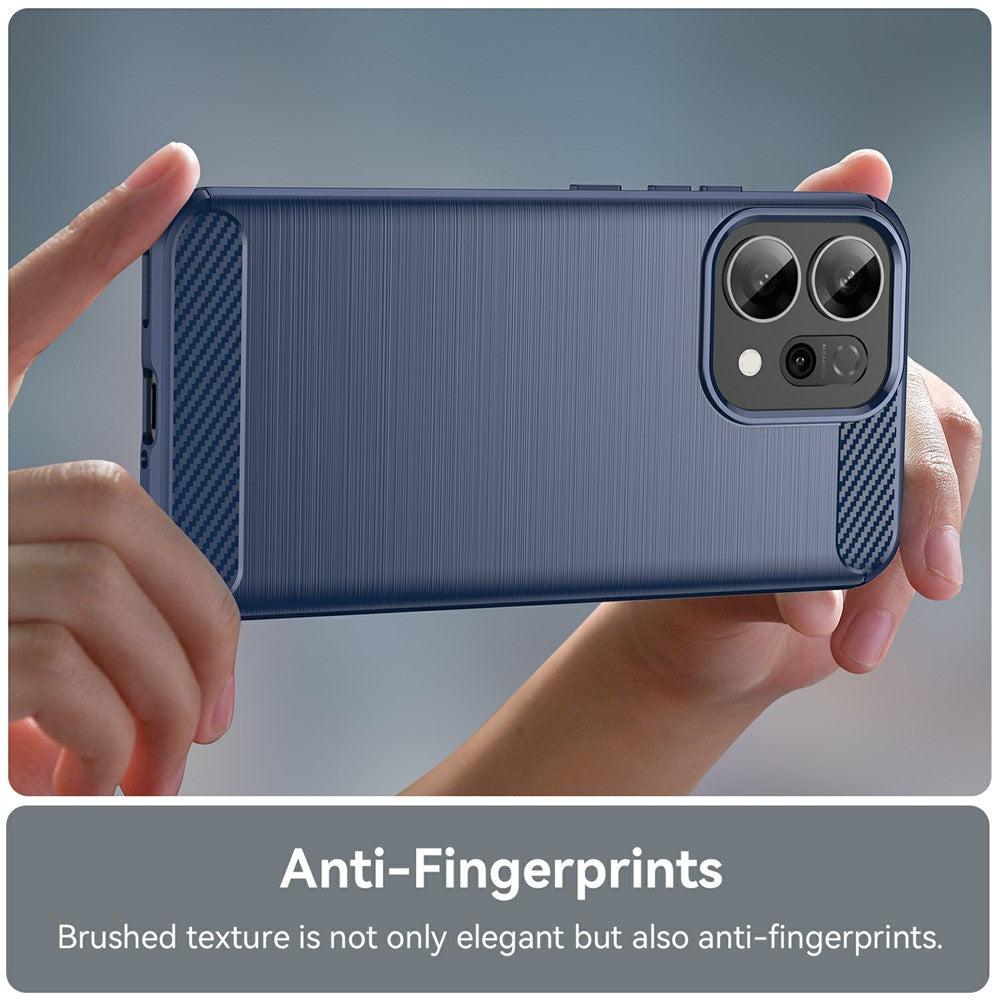 For Oppo Reno14 5G (Global) / Reno14 F 5G Case Protective Phone Cover Carbon Fiber Texture Brushed - Blue