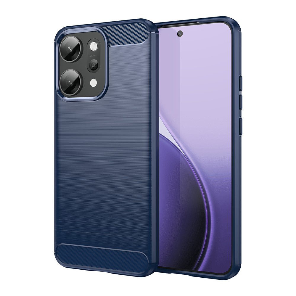 For Oppo Reno14 Pro 5G (Global) Case Protective Phone Cover Carbon Fiber Texture Brushed - Blue