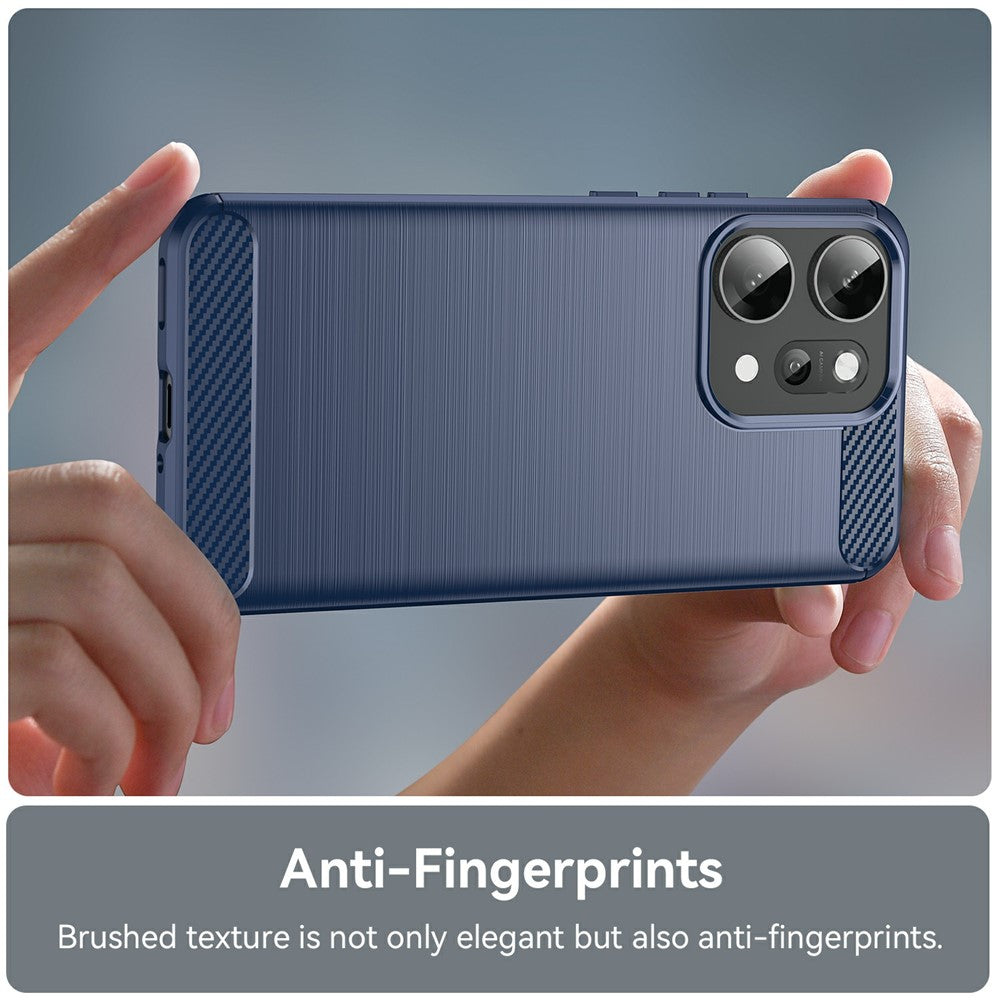 For Oppo Reno14 Pro 5G (Global) Case Protective Phone Cover Carbon Fiber Texture Brushed - Blue