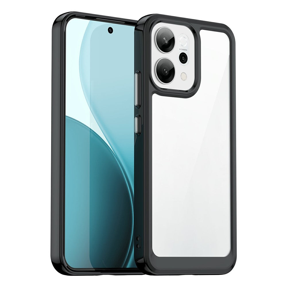 For Oppo Reno14 5G (Global) / Reno14 F 5G Case TPU + Acrylic Protective Clear Phone Cover - Black