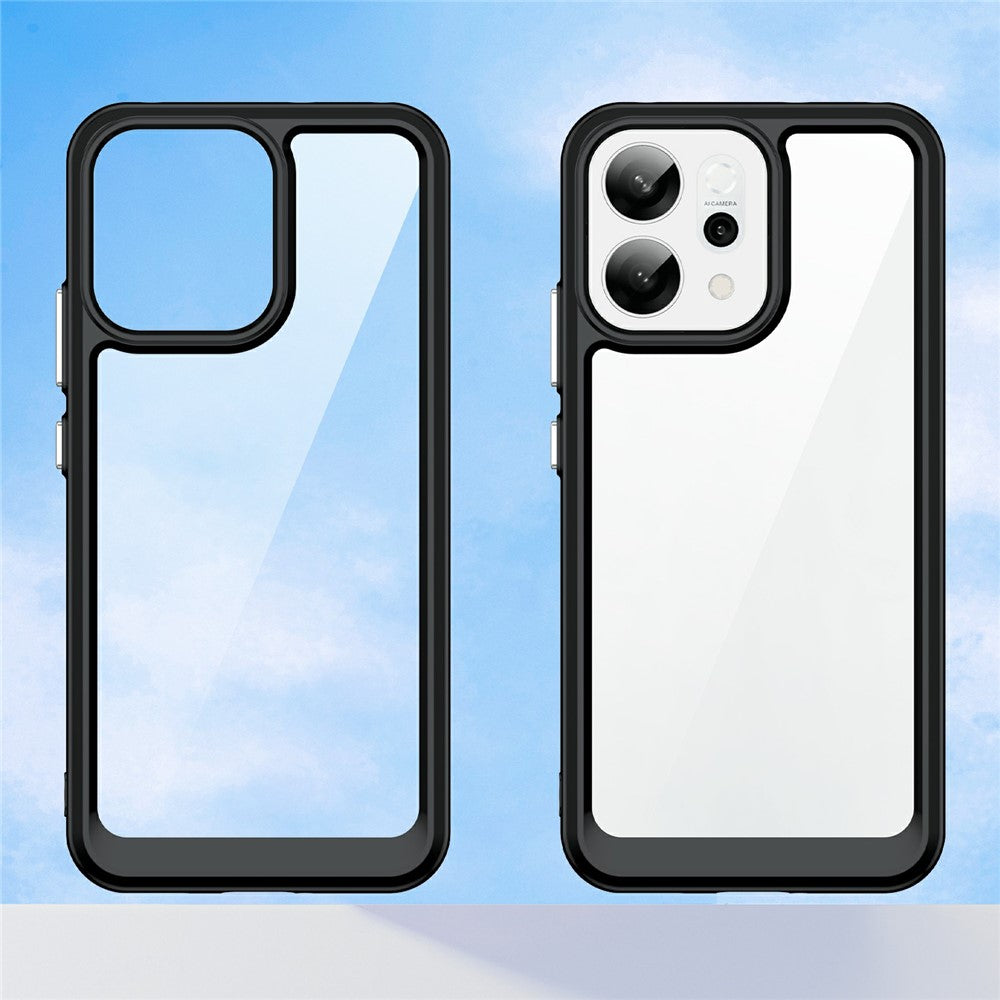 For Oppo Reno14 5G (Global) / Reno14 F 5G Case TPU + Acrylic Protective Clear Phone Cover - Black