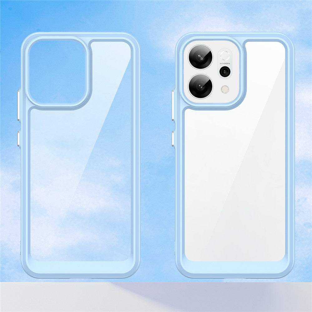 For Oppo Reno14 5G (Global) / Reno14 F 5G Case TPU + Acrylic Protective Clear Phone Cover - Blue
