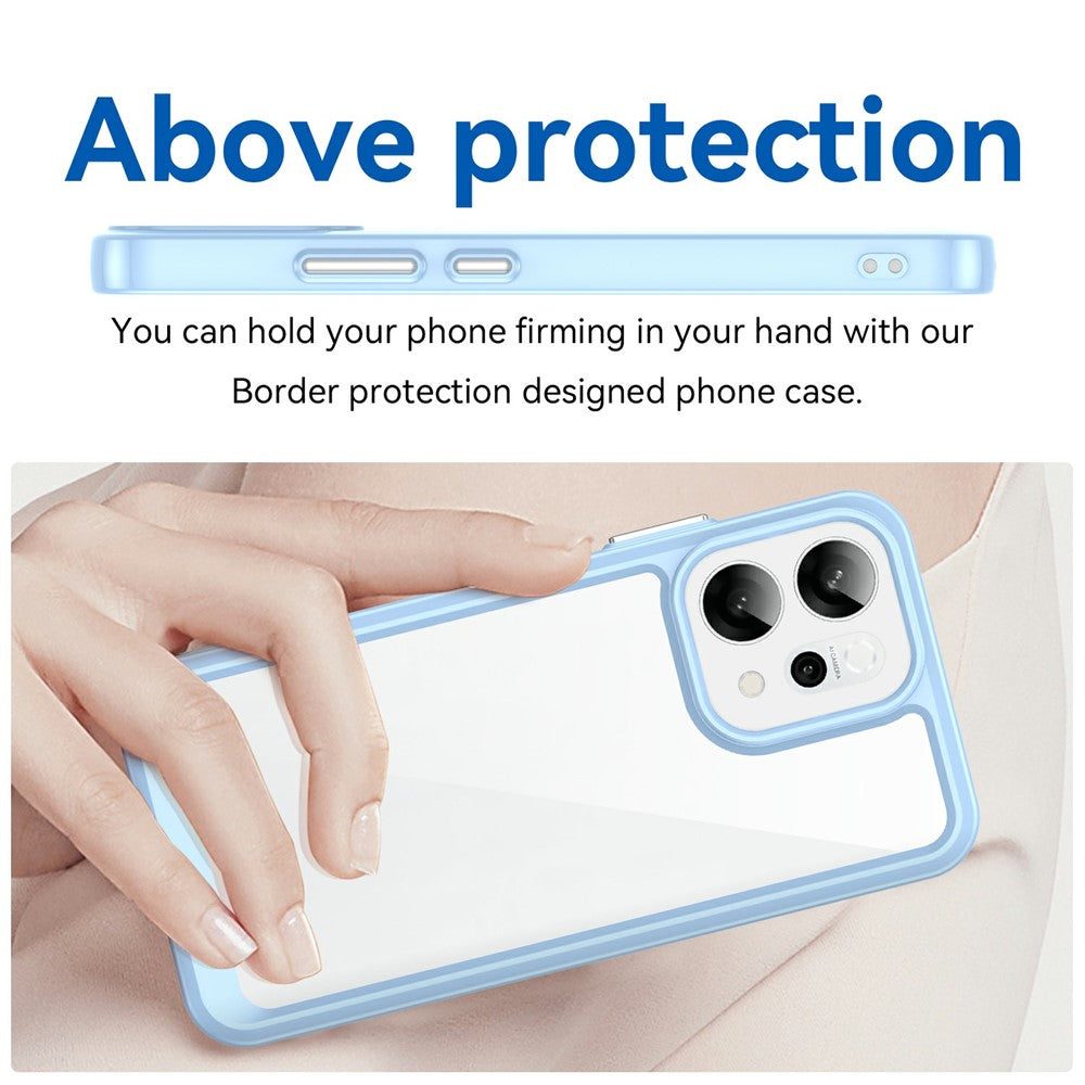 For Oppo Reno14 5G (Global) / Reno14 F 5G Case TPU + Acrylic Protective Clear Phone Cover - Blue