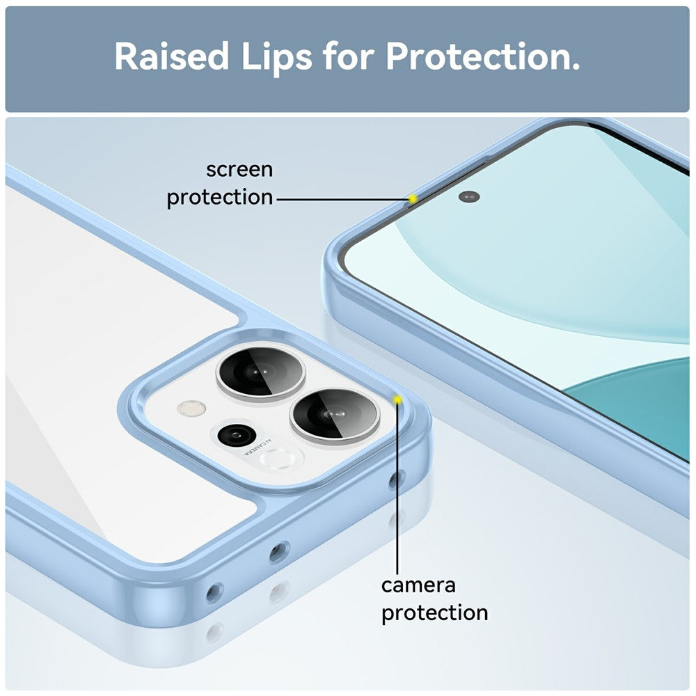 For Oppo Reno14 5G (Global) / Reno14 F 5G Case TPU + Acrylic Protective Clear Phone Cover - Blue