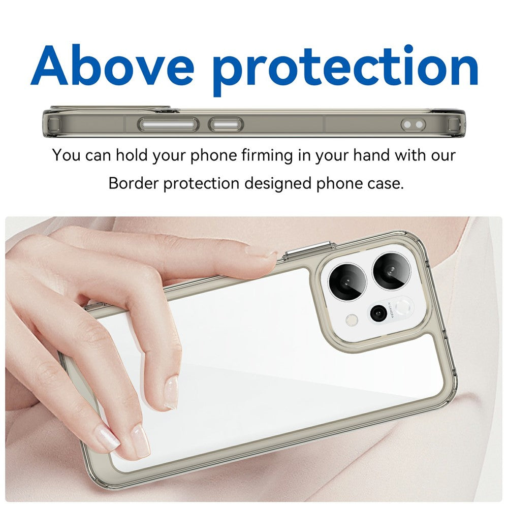 For Oppo Reno14 5G (Global) / Reno14 F 5G Case TPU + Acrylic Protective Clear Phone Cover - Transparent Grey