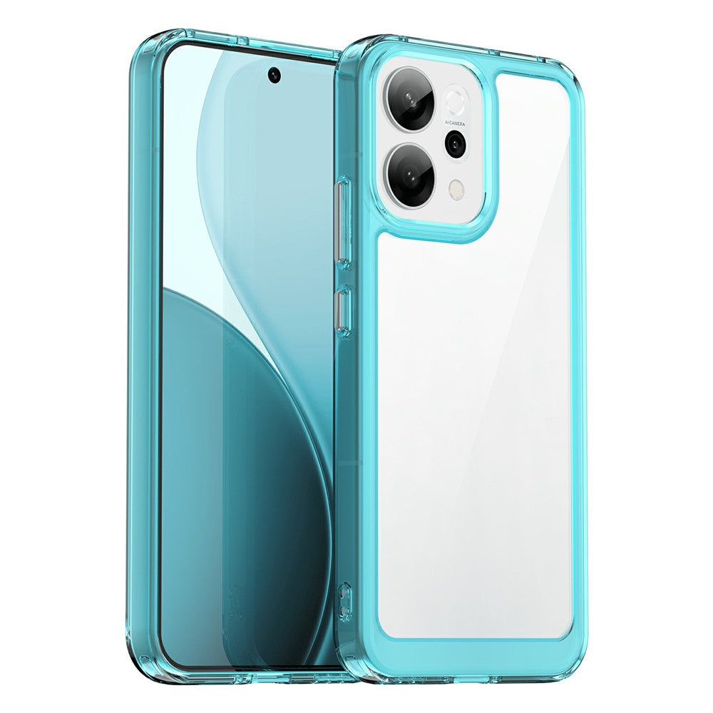 For Oppo Reno14 5G (Global) / Reno14 F 5G Case TPU + Acrylic Protective Clear Phone Cover - Transparent Blue