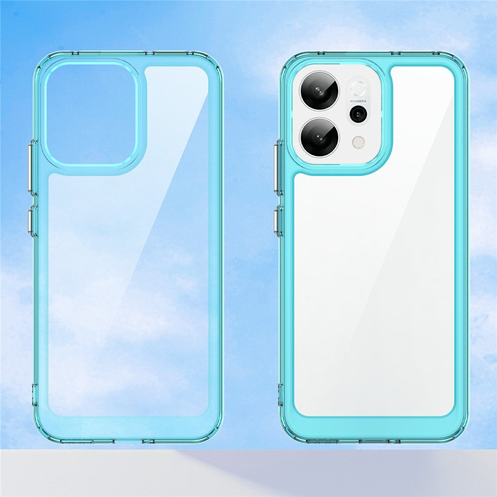 For Oppo Reno14 5G (Global) / Reno14 F 5G Case TPU + Acrylic Protective Clear Phone Cover - Transparent Blue