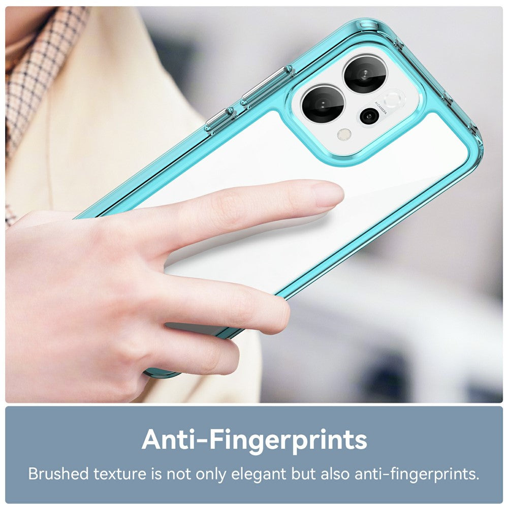 For Oppo Reno14 5G (Global) / Reno14 F 5G Case TPU + Acrylic Protective Clear Phone Cover - Transparent Blue