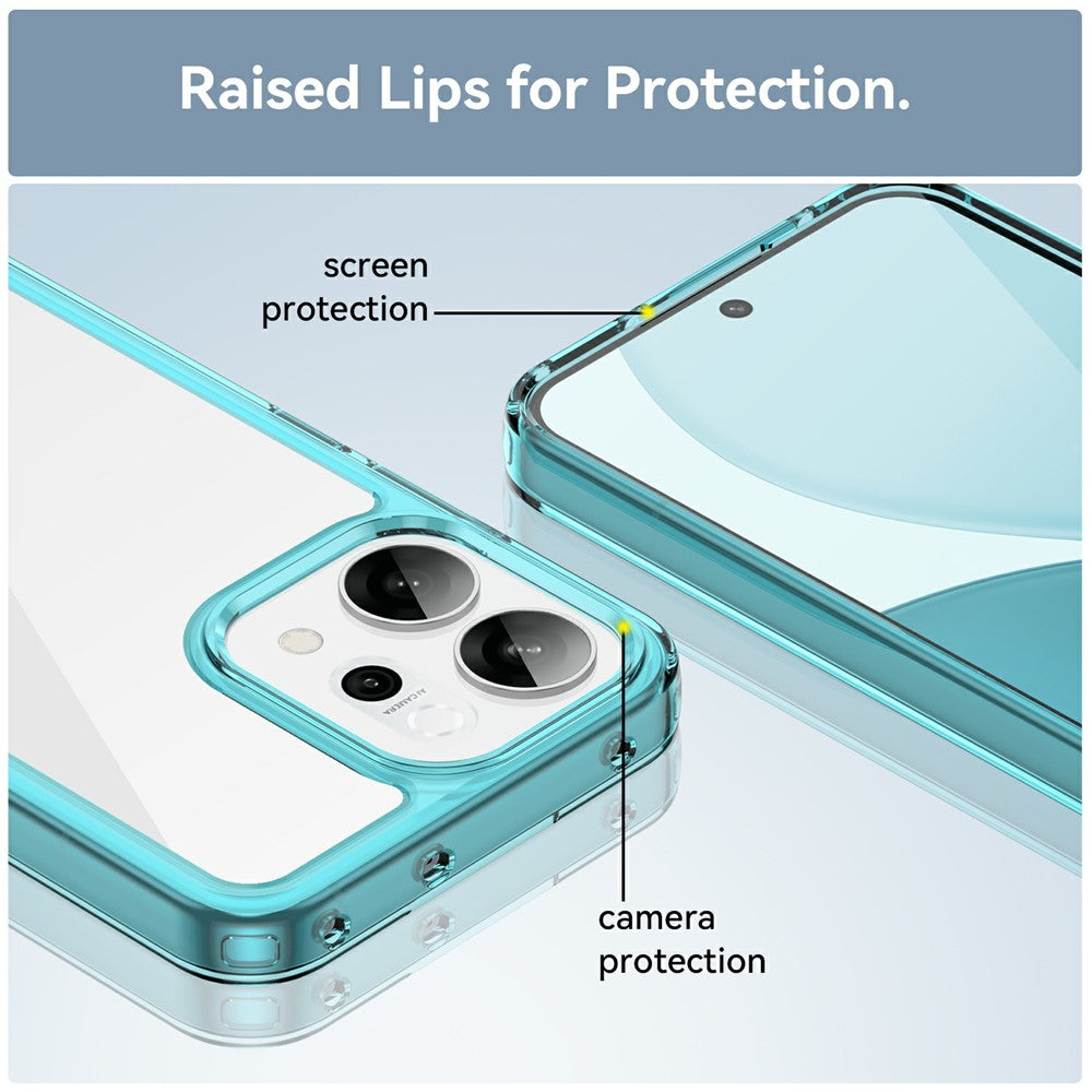 For Oppo Reno14 5G (Global) / Reno14 F 5G Case TPU + Acrylic Protective Clear Phone Cover - Transparent Blue