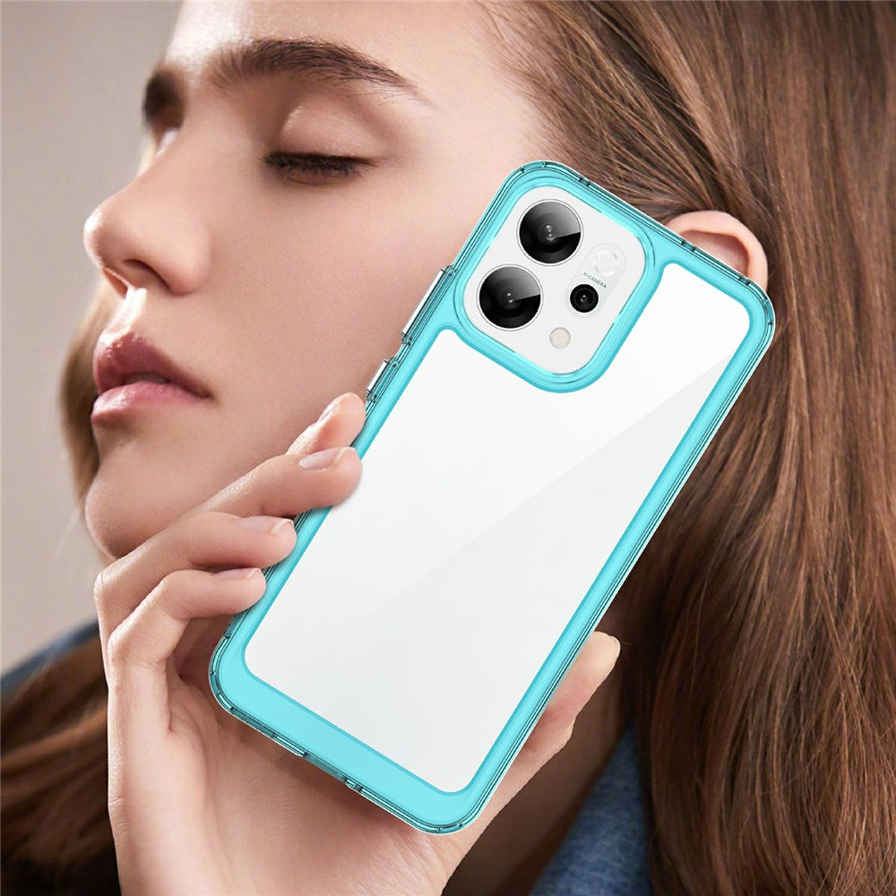 For Oppo Reno14 5G (Global) / Reno14 F 5G Case TPU + Acrylic Protective Clear Phone Cover - Transparent Blue