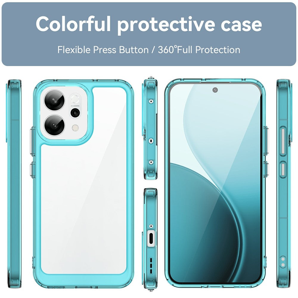 For Oppo Reno14 5G (Global) / Reno14 F 5G Case TPU + Acrylic Protective Clear Phone Cover - Transparent Blue