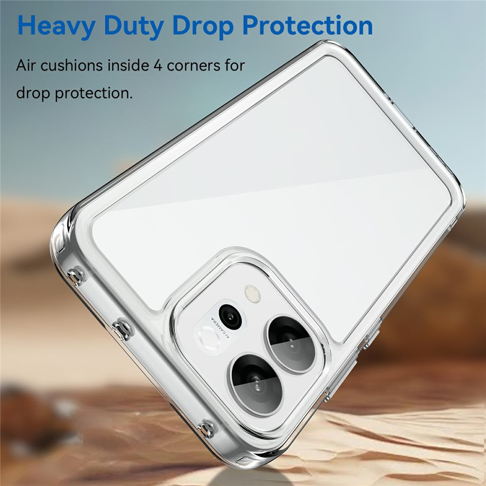 For Oppo Reno14 5G (Global) / Reno14 F 5G Case TPU + Acrylic Protective Clear Phone Cover - Transparent