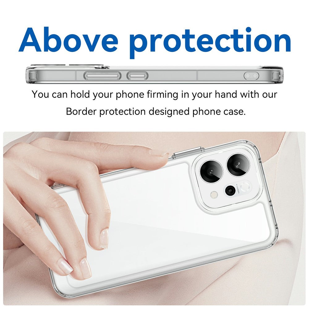 For Oppo Reno14 5G (Global) / Reno14 F 5G Case TPU + Acrylic Protective Clear Phone Cover - Transparent