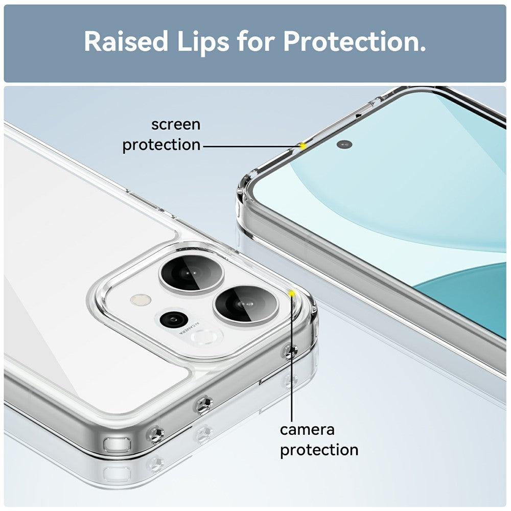 For Oppo Reno14 5G (Global) / Reno14 F 5G Case TPU + Acrylic Protective Clear Phone Cover - Transparent