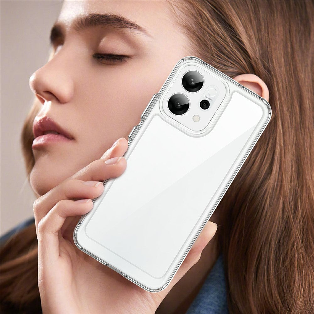 For Oppo Reno14 5G (Global) / Reno14 F 5G Case TPU + Acrylic Protective Clear Phone Cover - Transparent