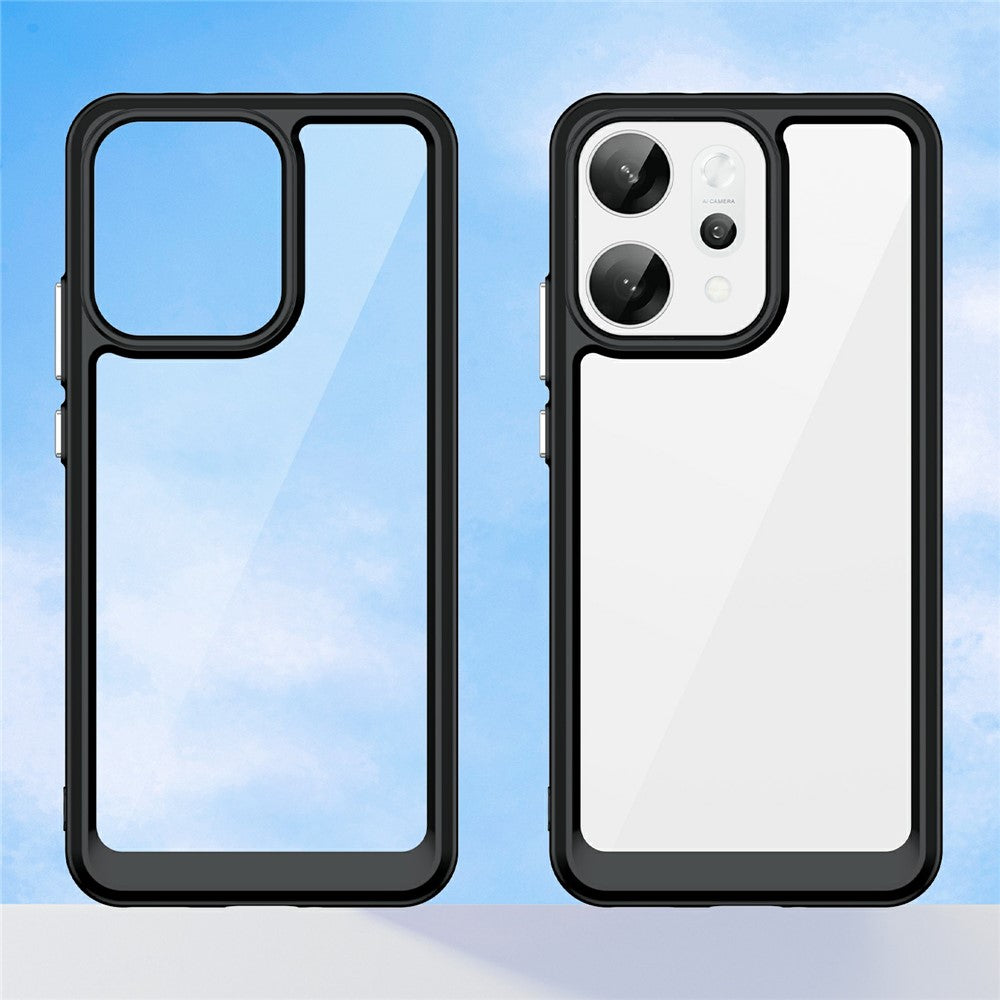 For Oppo Reno14 Pro 5G (Global) Case TPU + Acrylic Protective Clear Phone Cover - Black