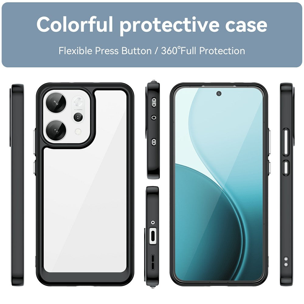 For Oppo Reno14 Pro 5G (Global) Case TPU + Acrylic Protective Clear Phone Cover - Black