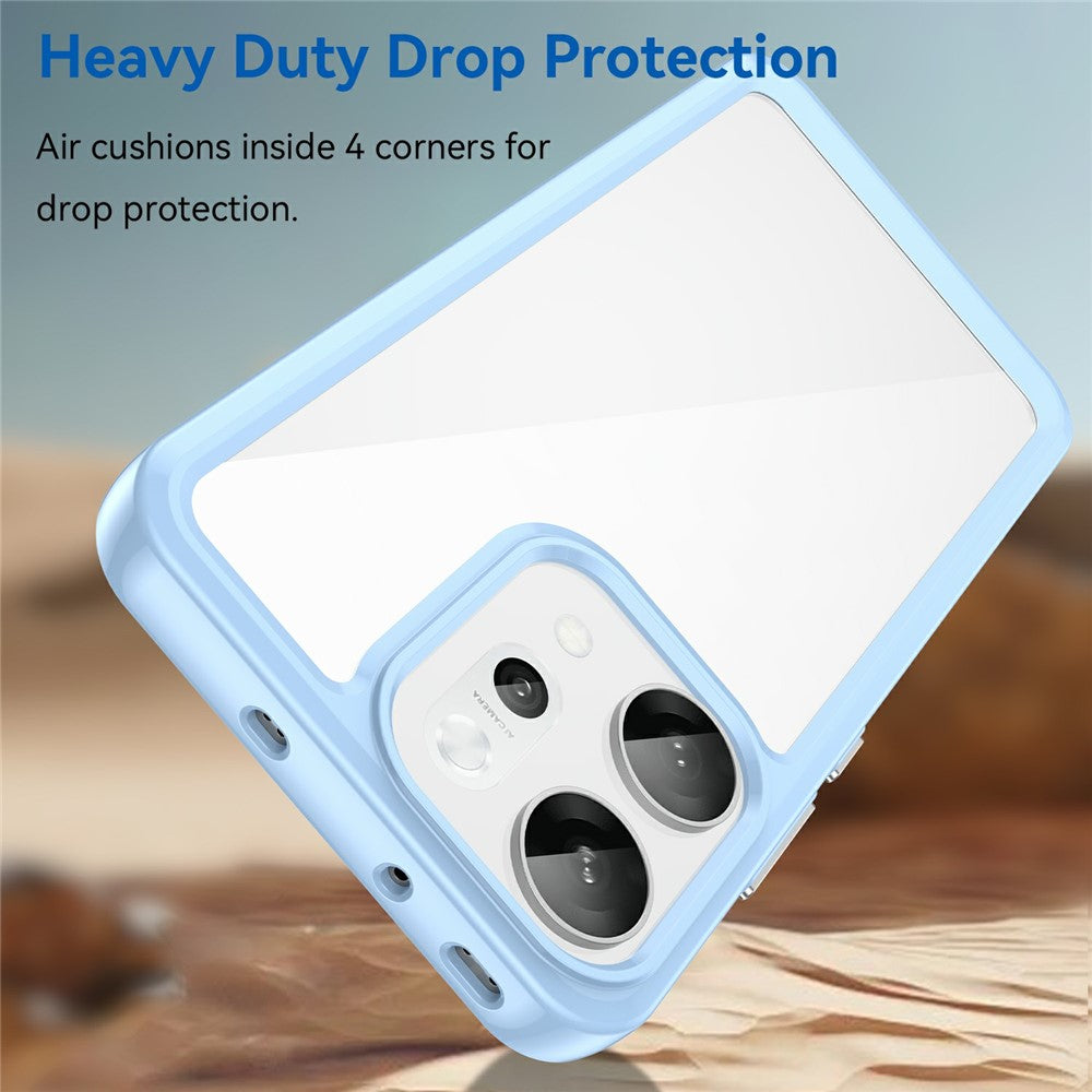 For Oppo Reno14 Pro 5G (Global) Case TPU + Acrylic Protective Clear Phone Cover - Blue