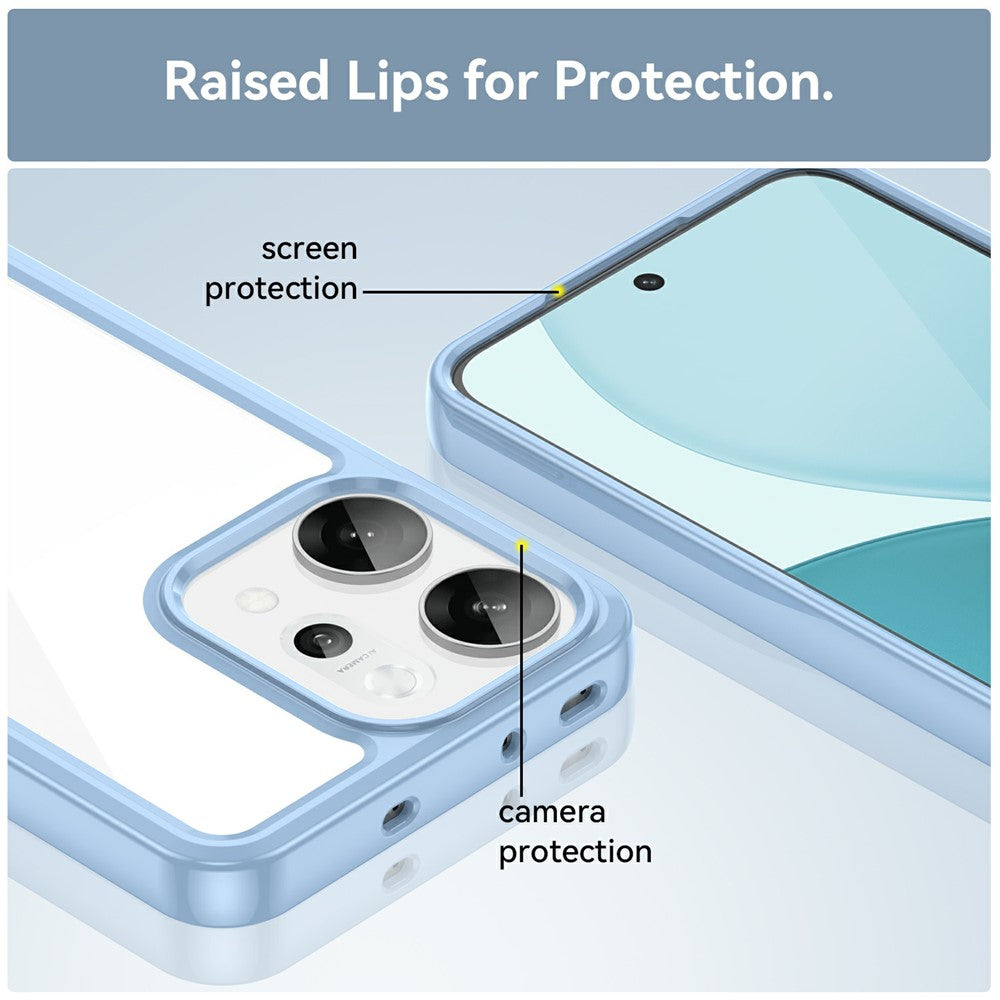 For Oppo Reno14 Pro 5G (Global) Case TPU + Acrylic Protective Clear Phone Cover - Blue