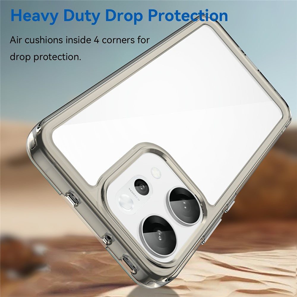 For Oppo Reno14 Pro 5G (Global) Case TPU + Acrylic Protective Clear Phone Cover - Transparent Grey