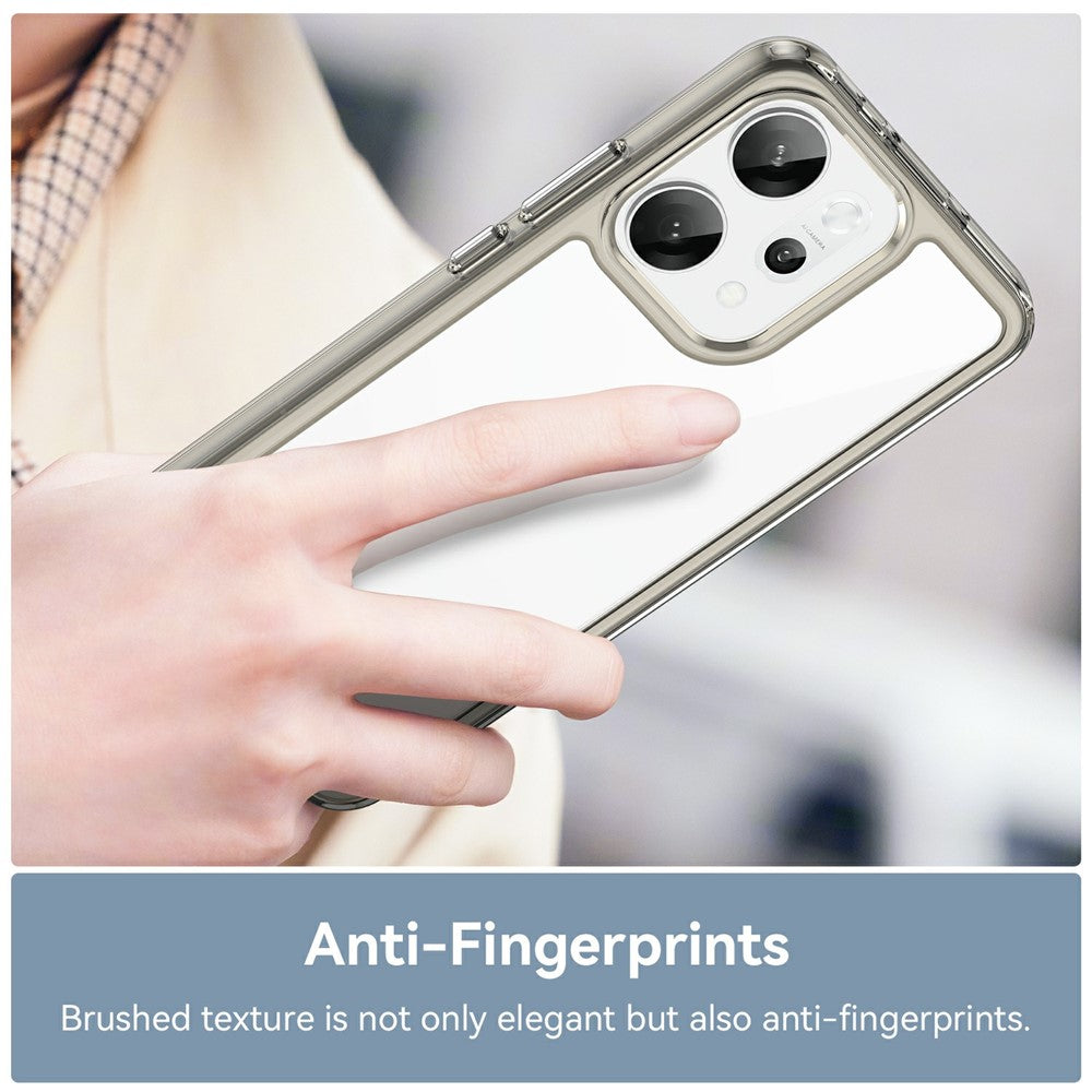 For Oppo Reno14 Pro 5G (Global) Case TPU + Acrylic Protective Clear Phone Cover - Transparent Grey