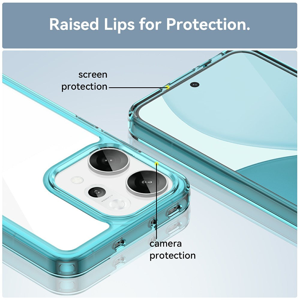 For Oppo Reno14 Pro 5G (Global) Case TPU + Acrylic Protective Clear Phone Cover - Transparent Blue