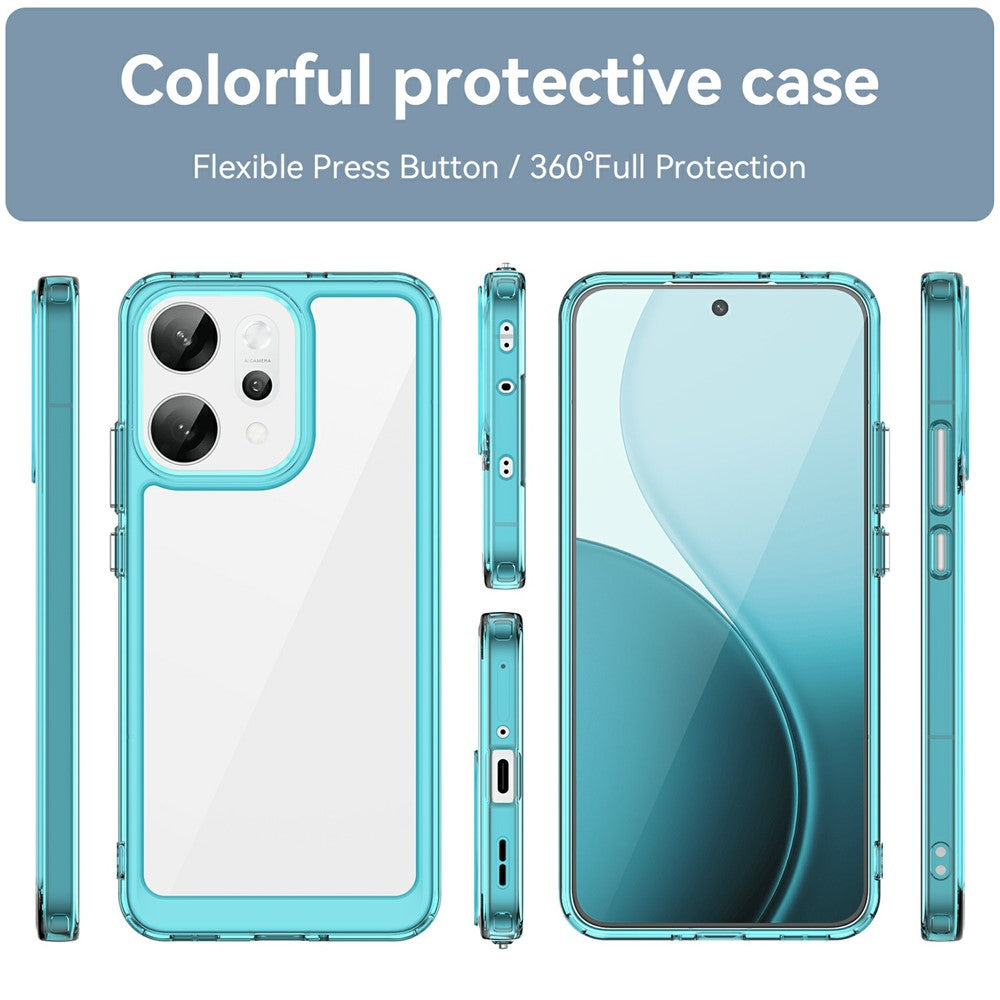 For Oppo Reno14 Pro 5G (Global) Case TPU + Acrylic Protective Clear Phone Cover - Transparent Blue