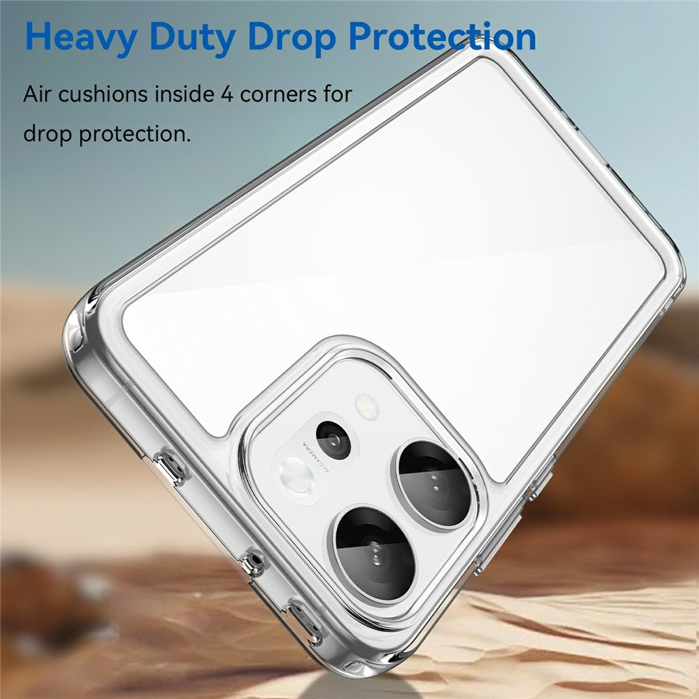For Oppo Reno14 Pro 5G (Global) Case TPU + Acrylic Protective Clear Phone Cover - Transparent