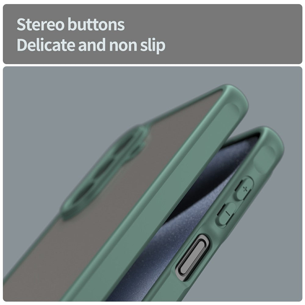 For Samsung Galaxy A17 5G Case Drop Proof Airbags Frosted Translucent PC + TPU Phone Back Cover - Green