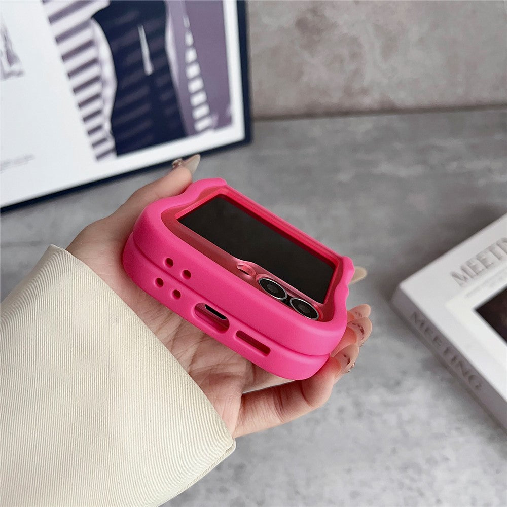For Samsung Galaxy Z Flip7 FE 5G / Z Flip6 5G / Flip5 5G Magnetic Case Kickstand Skin-Touch Wave Edge TPU + PC Phone Cover - Pink