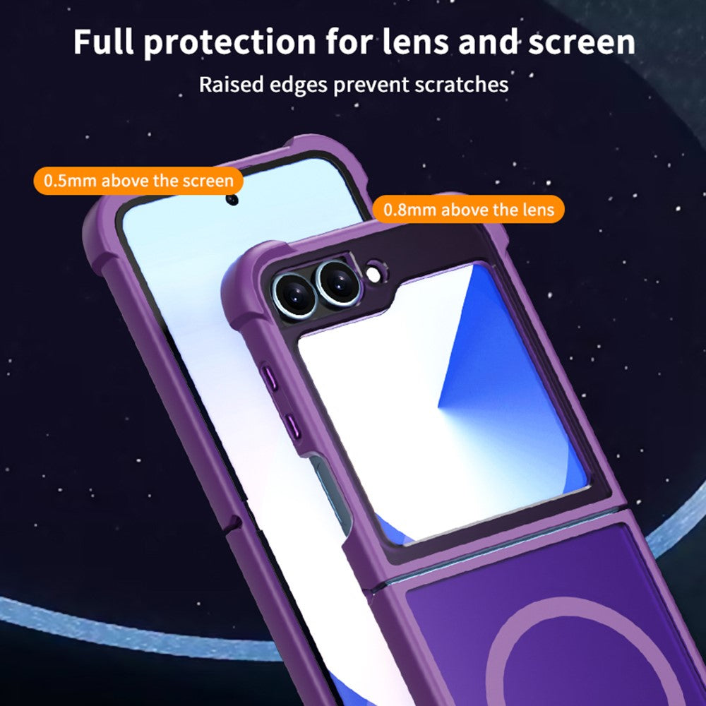 For Samsung Galaxy Z Flip7 FE 5G / Z Flip6 5G Magnetic Case Shockproof Matte PC + TPU Phone Cover - Purple