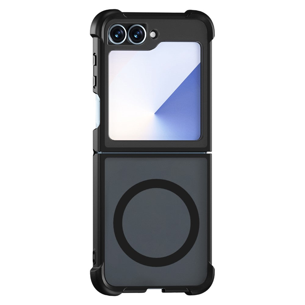 For Samsung Galaxy Z Flip7 FE 5G / Z Flip6 5G Magnetic Case Shockproof Matte PC + TPU Phone Cover - Black