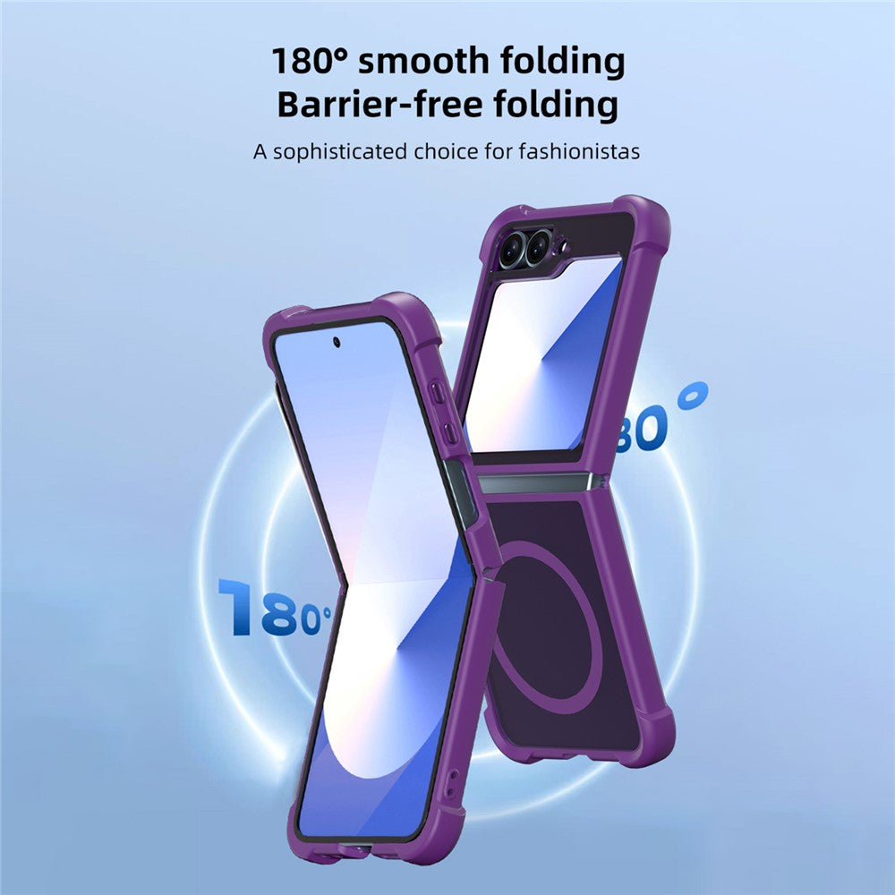 For Samsung Galaxy Z Flip7 FE 5G / Z Flip6 5G Magnetic Case Shockproof Matte PC + TPU Phone Cover - Blue